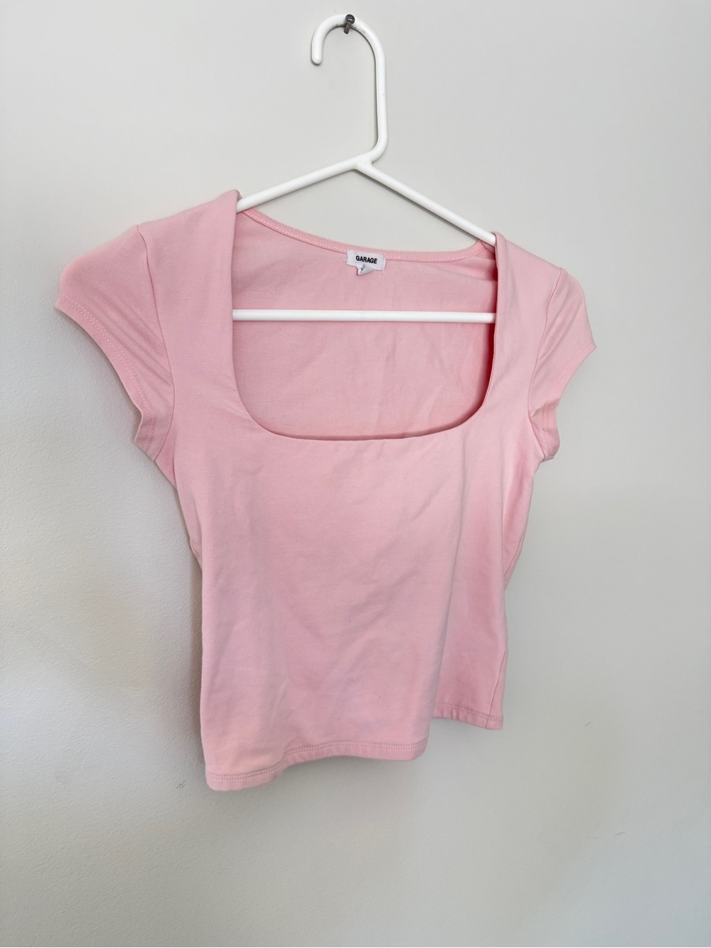 Garage square neck t shirt | pink